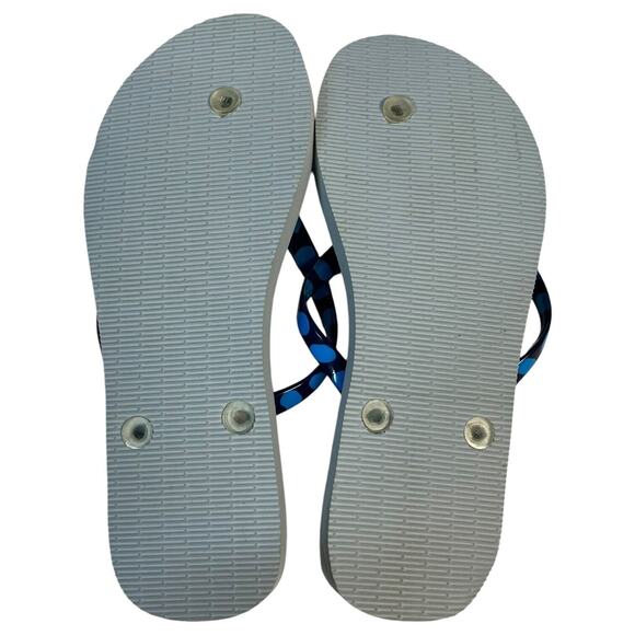 New Vera Bradley Flip Flop Womens L 9 10 Floral Thong Rubber Sole Sandal Blue - Picture 7 of 8